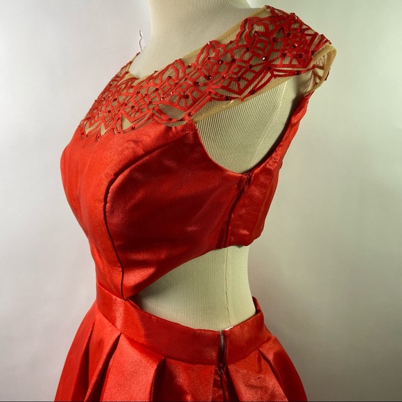 NEW Sherri Hill Size 6 Womens Red Cut Out Back Beaded Short Formal/Prom Dress - Picture 6 of 11